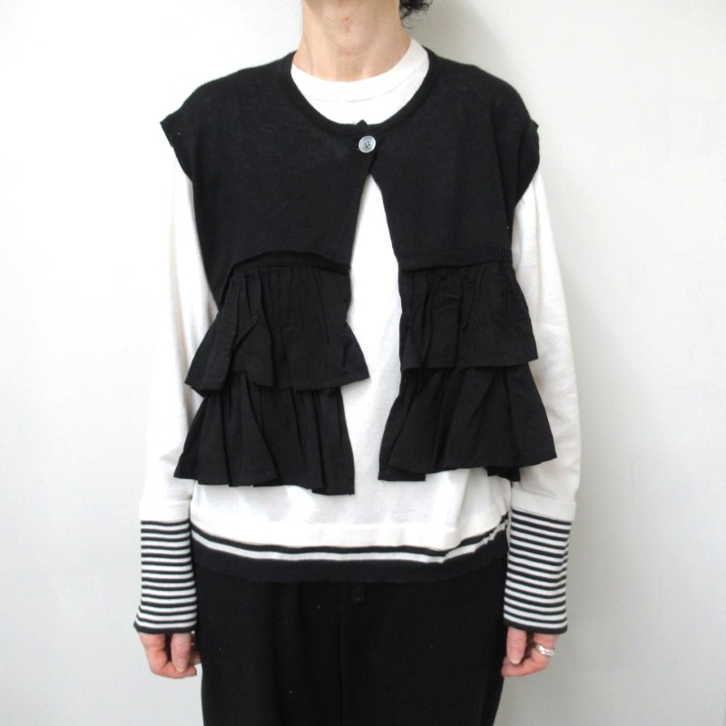 mao made フリルティアードジレ /BK99